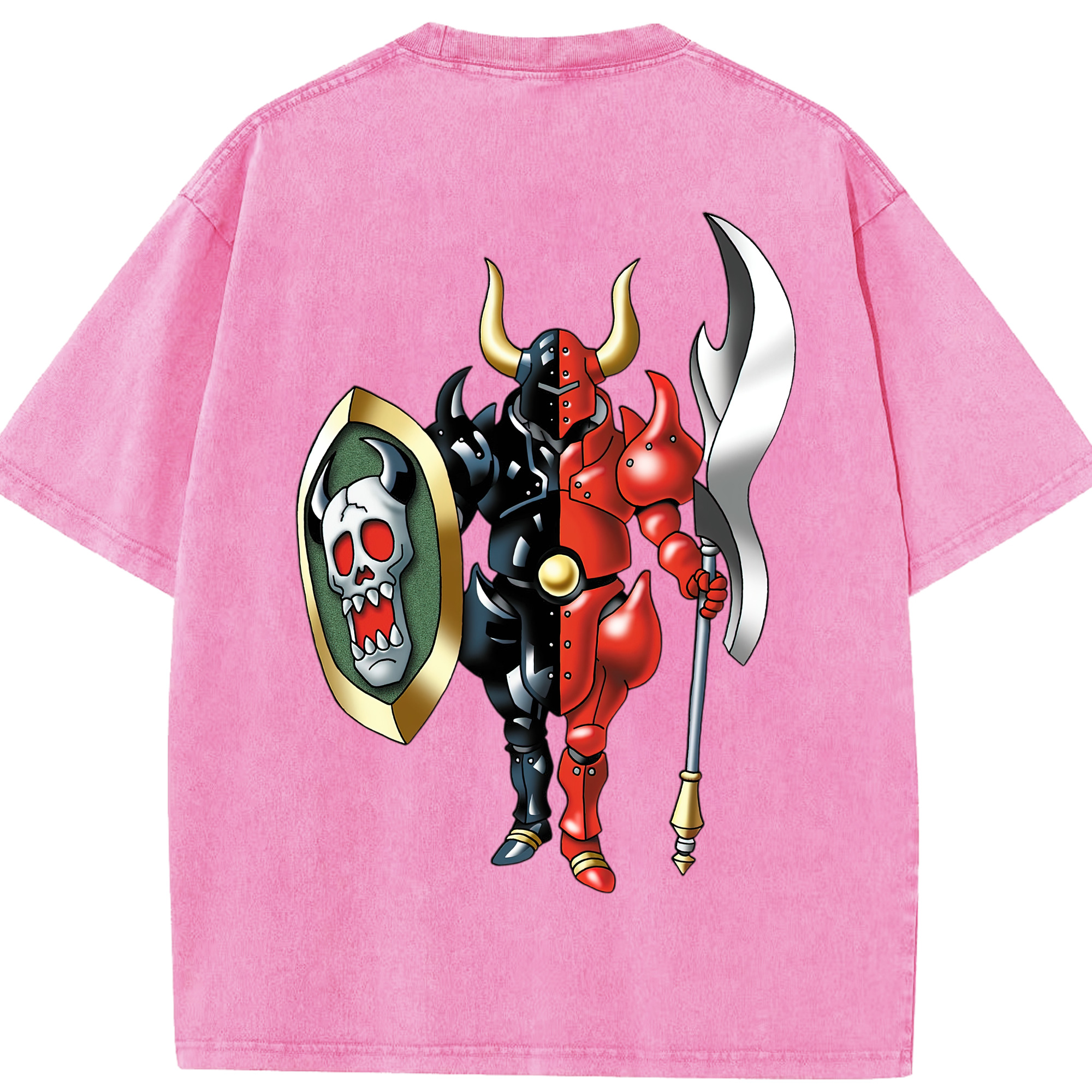 （画像用） ドラゴンクエスト Doragon Kuesuto Dragon Quest 綿100% ヴィンテージ風 半袖Tシャツ（背面プリント）